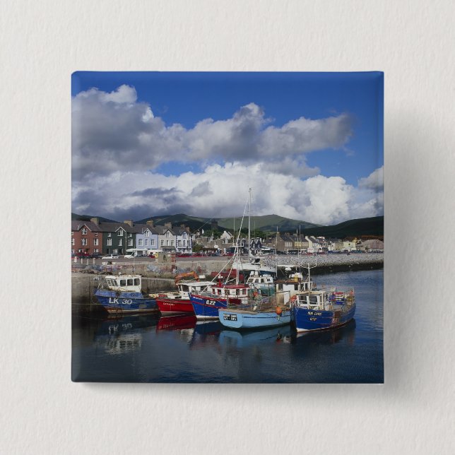 Stadt und Hafen, Dingle, Landkreis Kerry, Button (Vorderseite)