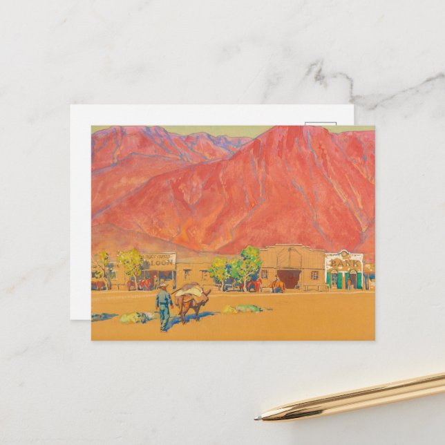 Stadt und Klippen von Maynard Dixon Postkarte (Vorderseite/Rückseite Beispiel)