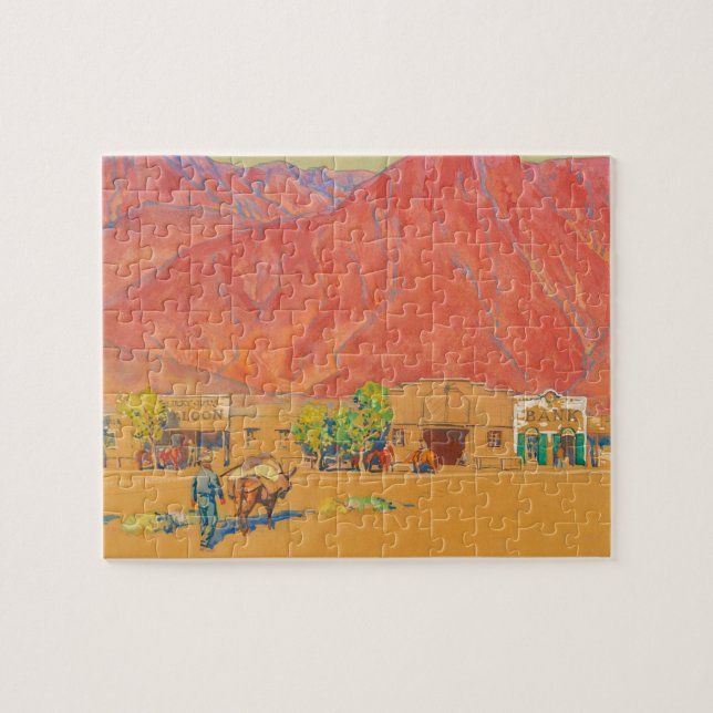 Stadt und Klippen von Maynard Dixon Puzzle (Horizontal)
