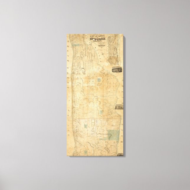 Stadt und Landkreis von New York im Norden des 50. Leinwanddruck (Vorderseite)