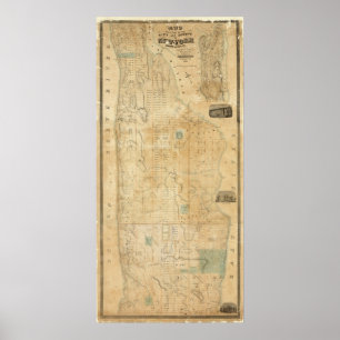 Stadt und Landkreis von New York nördlich 50. St. Poster