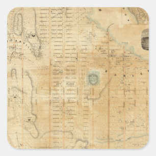 Stadt und Landkreis von New York nördlich 50. St. Quadratischer Aufkleber