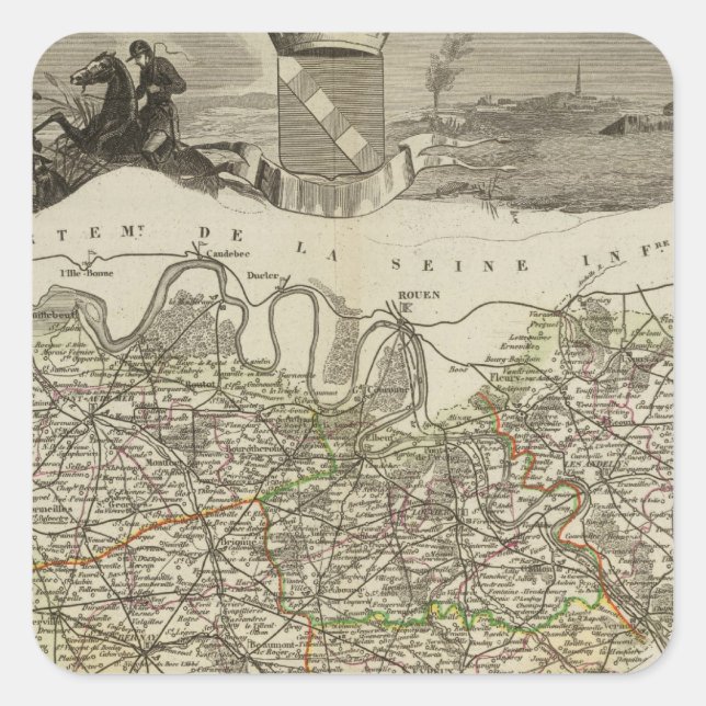 Stadt und Städte Quadratischer Aufkleber (Vorderseite)