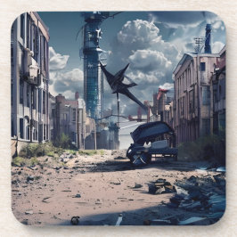 Stadt verlassen | Post Apokalypse Dystopian World Getränkeuntersetzer