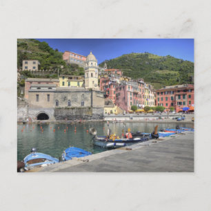 Stadt Vernazza, Cinque Terre, Ligurien Postkarte