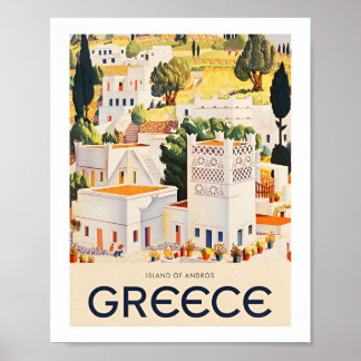 Stadt Vintage Griechenland Reiseplakate Poster