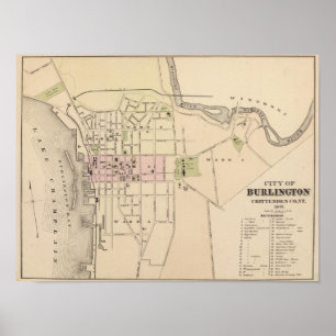 Stadt von Burlington in Vermont Poster