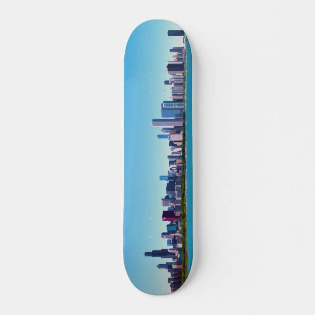 Stadt von Chicago, Illinois Skyline-Panorama Skateboard (Vorne)