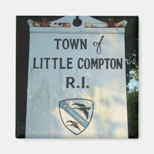 Stadt von kleinem Compton, RI hölzernes Zeichen Magnet