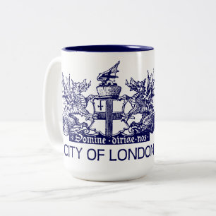 Stadt von London, Vintag, Wappen, England Zweifarbige Tasse