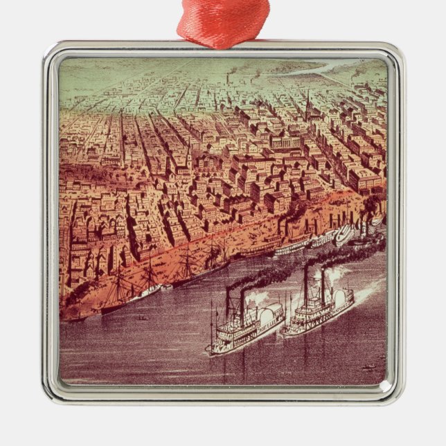 Stadt von New Orleans Silbernes Ornament (Vorne)