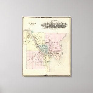 Stadt von Oshkosh, Landkreis Sitz von Winnebago Co Leinwanddruck