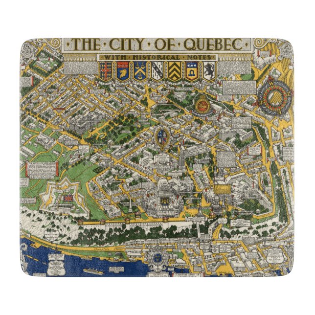 Stadt von Quebec-Karte Schneidebrett (Vorderseite)