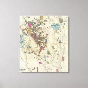Stadt von Seattle und von Umgebung Leinwanddruck