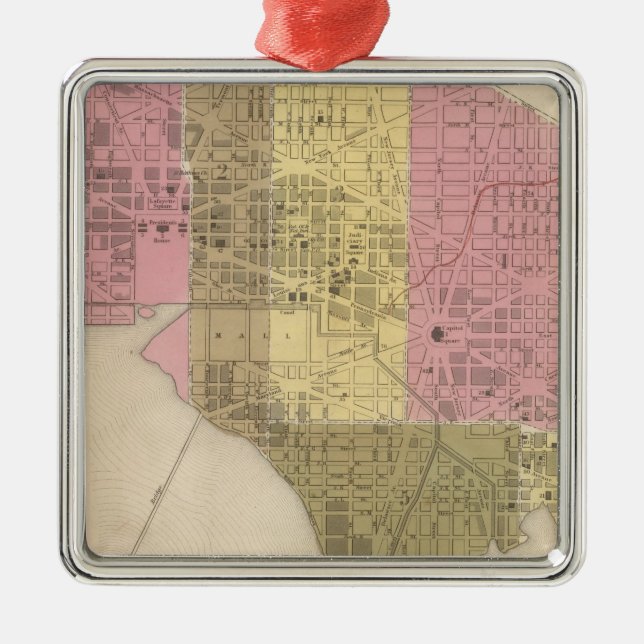 Stadt von Washington Silbernes Ornament (Vorne)