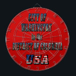 Stadt Washington im District of Columbia USA Dartscheibe<br><div class="desc">Extravaganter Text für die Stadt Washington im District of Columbia mit Fotos der Gegend und fügen Sie die Flagge der Vereinigten Staaten für den US-Text. Das sieht bei jedem Produkt gut aus und macht einen wunderbaren Reisegepäck. ⭐ PERSONALISIEREN Sie diese Vorlage mit Ihren Bildern. ⭐ EDIT weiter, um weitere Änderungen...</div>