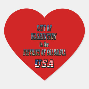 Stadt Washington im District of Columbia USA Herz-Aufkleber