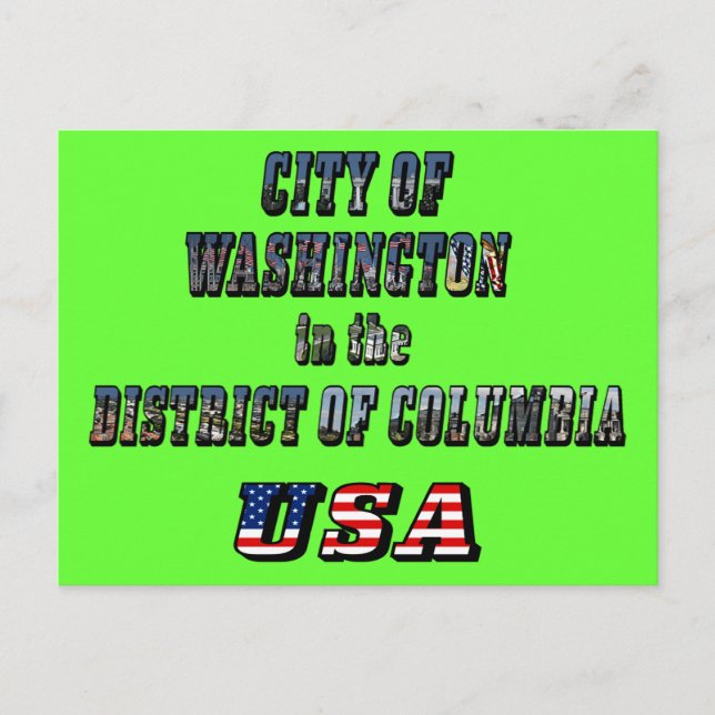 Stadt Washington im District of Columbia USA Postkarte (Vorderseite)