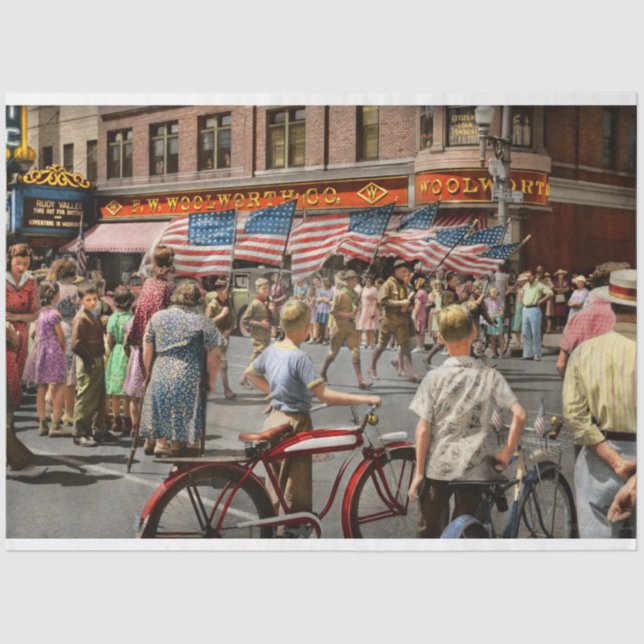 Stadt - Watertown WI - Kleine Stadtparade 1941 Seidenpapier (Vorderseite)