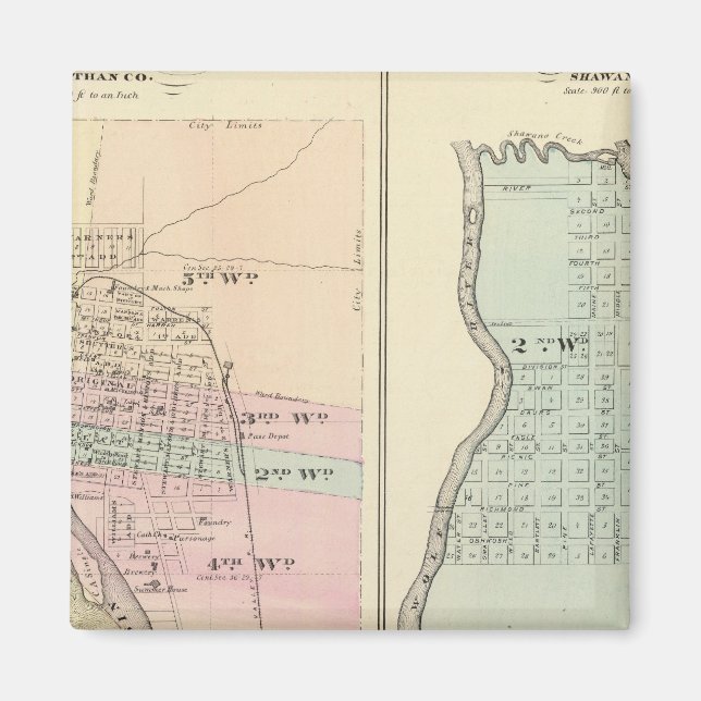 Stadt Wausau, Dorf Shawano Magnet (Vorne)