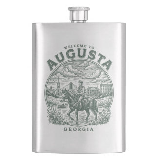 Stadt Willkommen in Augusta Georgia Vintage D2034 Flachmann