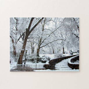 Stadt-Winter-Puzzlespiel Puzzle
