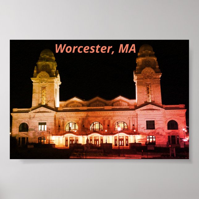 Stadt Worcester, Massachusetts Architecture Poster (Vorne)
