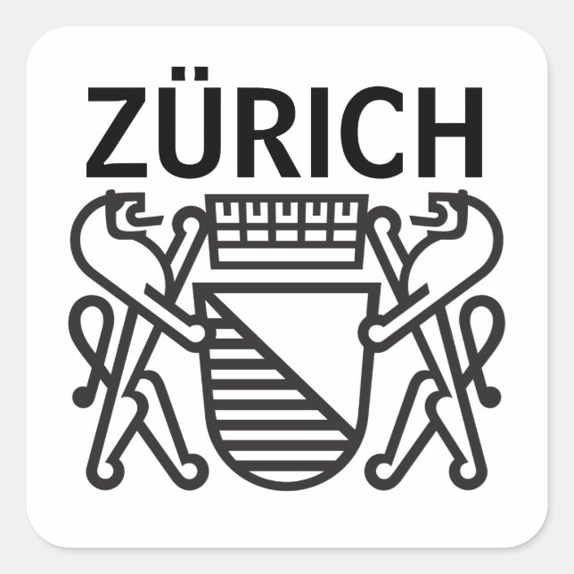 Stadt Zürich, SCHWEIZ Quadratischer Aufkleber (Vorderseite)