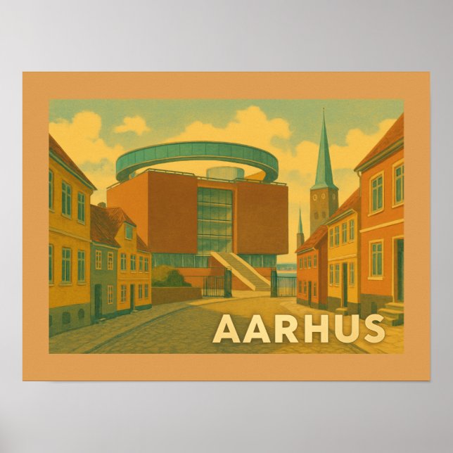 Stadtansicht Aarhus Dänemark Poster (Vorne)
