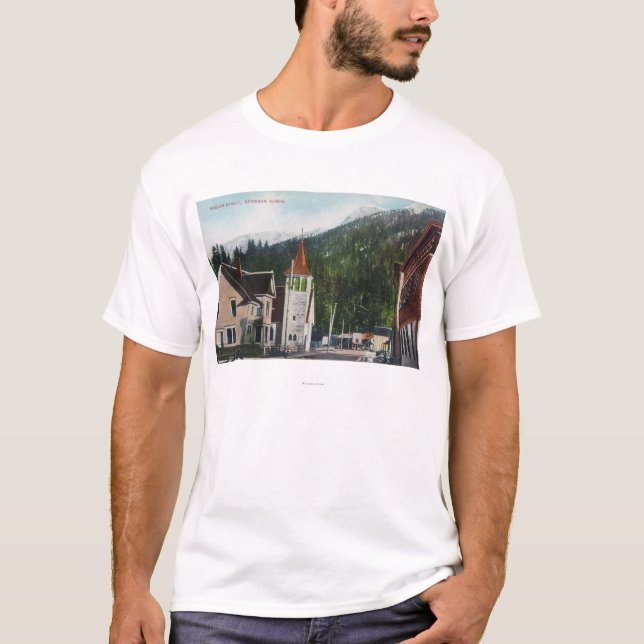 Stadtansicht des Auftrags StreetKetchikan, AK T-Shirt (Vorderseite)