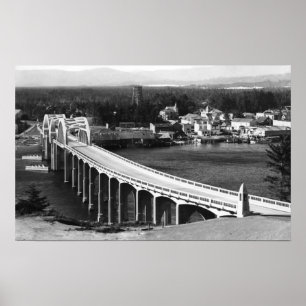 Stadtansicht Florenz, Oregon und Siuslaw Brücke Poster