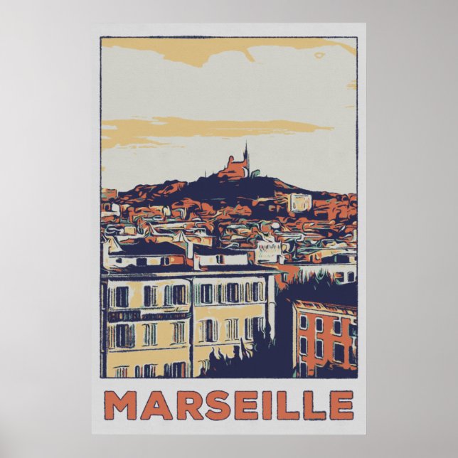 Stadtansicht Marseille - Frankreich Poster (Vorne)
