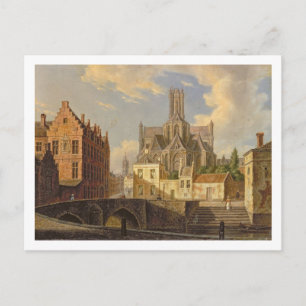 Stadtansicht mit der Abbildung in einem Kanal Postkarte