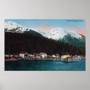 Stadtansicht mit DocksTenakee Frühlingen, AK Poster