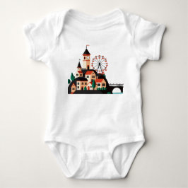 Stadtansicht mit Riesenrad Baby-Body Baby Strampler