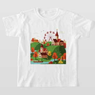 Stadtansicht mit Riesenrad T-Shirt