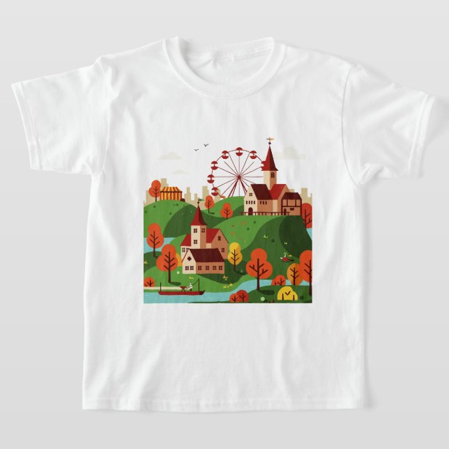 Stadtansicht mit Riesenrad T-Shirt (Ablage )