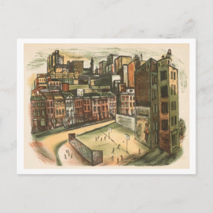 Stadtansicht mit Spielplatz-Postkarte Postkarte