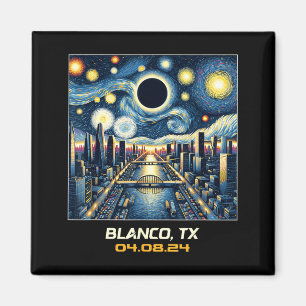Stadtansicht Totale Sonnenfinsternis Blanco Texas Magnet