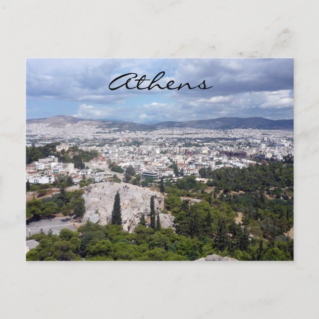 Stadtansicht von Athens Postkarte (Vorderseite)