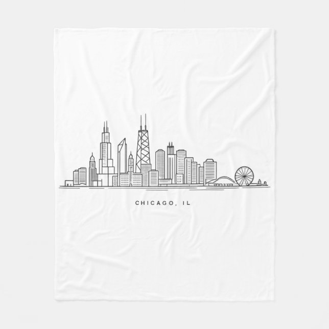 Stadtansicht von Chicago IL Fleecedecke (Vorderseite)