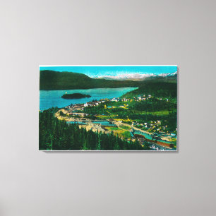 Stadtansicht von Cordova, Alaska, Cordova, AK Leinwanddruck