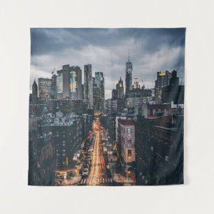 STADTANSICHT VON DER MANHATTAN-BRÜCKE AUS WANDTEPPICH