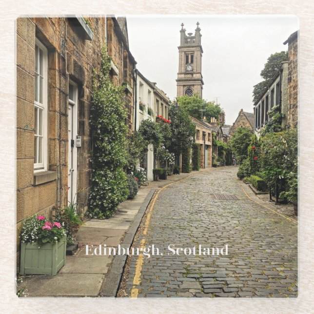 Stadtansicht von Edinburgh, Schottland Glasuntersetzer (Vorderseite)