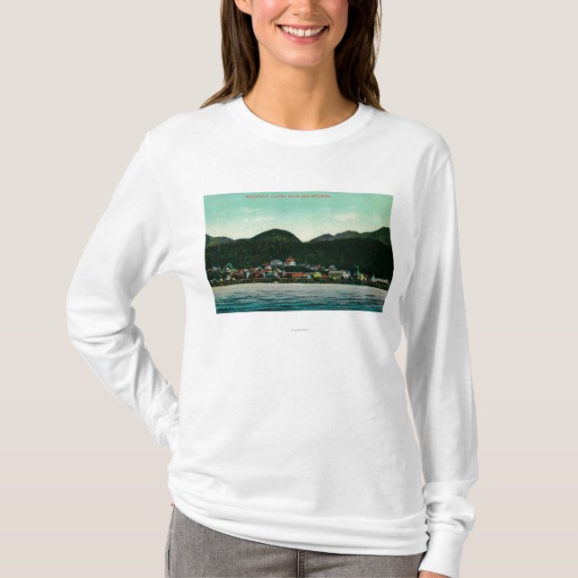 Stadtansicht von Ketchikan, Alaska vom Dampfer T-Shirt (Vorderseite)
