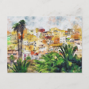 Stadtansicht von Las Palmas de Gran Canaria. Postkarte