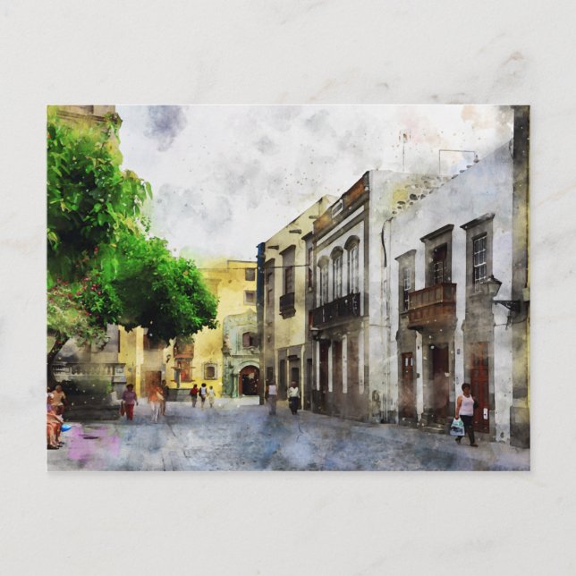 Stadtansicht von Las Palmas de Gran Canaria. Postkarte (Vorderseite)