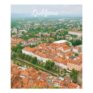 Stadtansicht von Ljubljana, Slowenien Reise-Souven Fotodruck