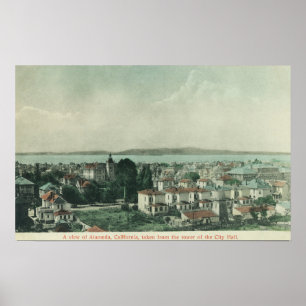 Stadtansicht von RathausturmAlameda, CA Poster