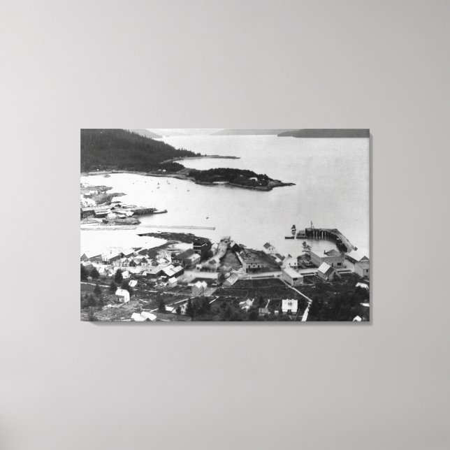 Stadtansicht von Wrangell, Alaska-Foto Leinwanddruck (Vorderseite)